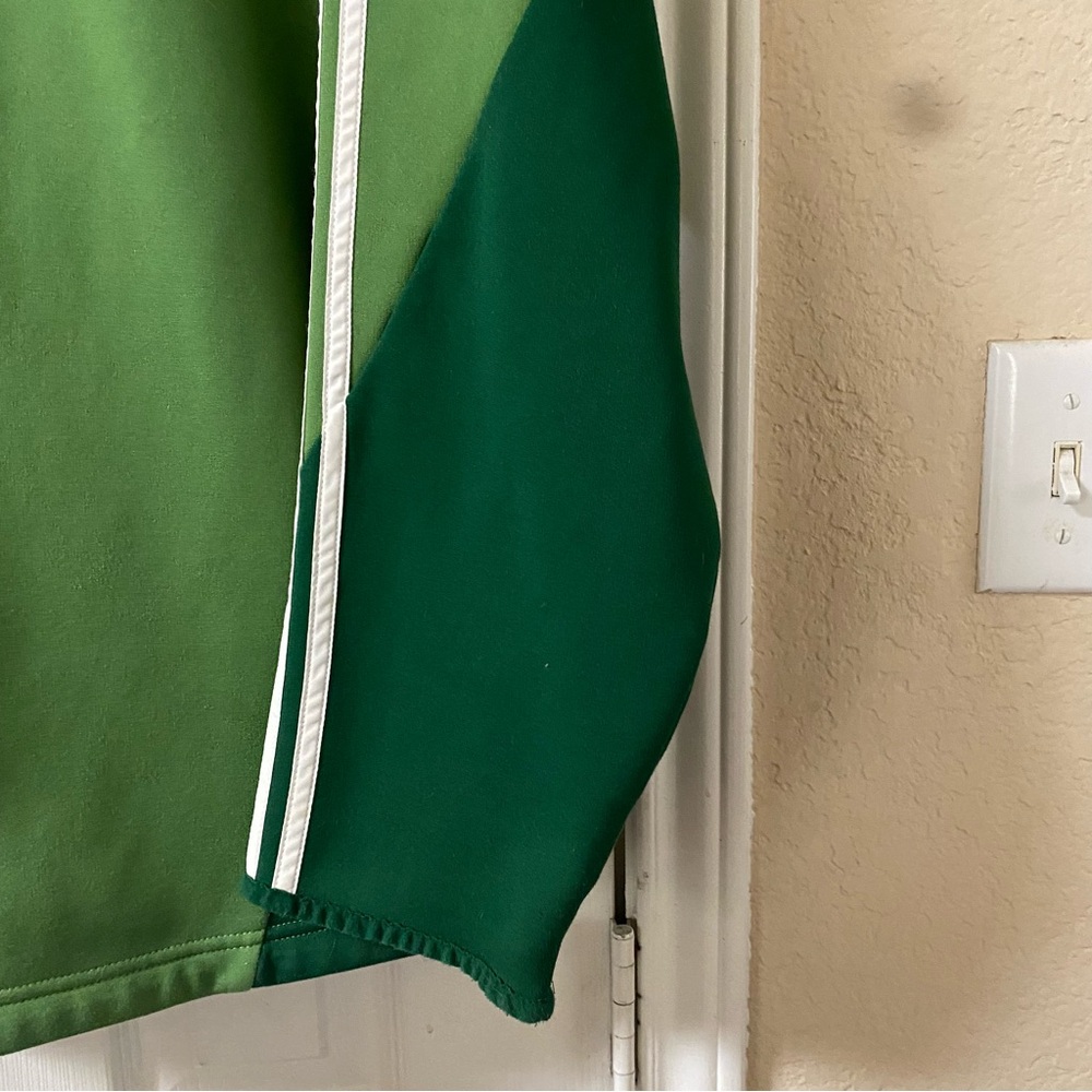 Vintage Y2K Adidas Medium Green & White Zip Up Climawarm Soccer Track Jacket - Picture 9 of 14